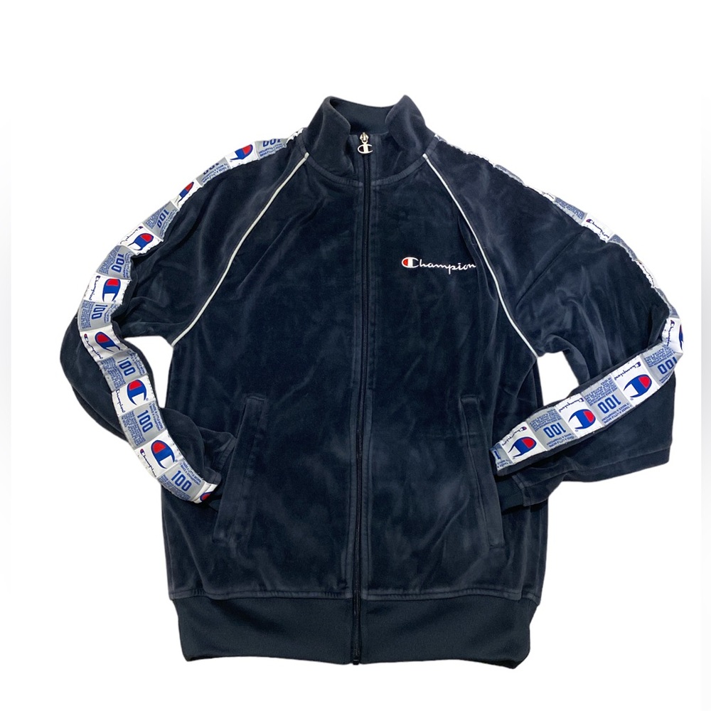 Champions Navy Blue velour Track Jacket